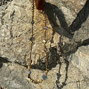 Silpada-N1729. Shell, Bronze, Seed Bead Necklace